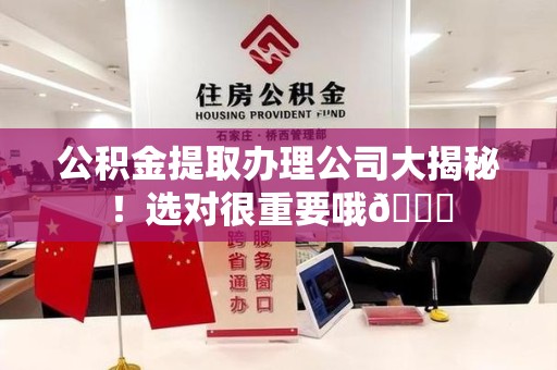 界首公积金提取办理公司大揭秘！选对很重要哦😎