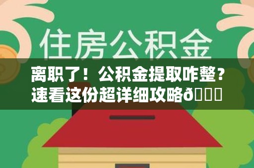 界首离职了！公积金提取咋整？速看这份超详细攻略😎